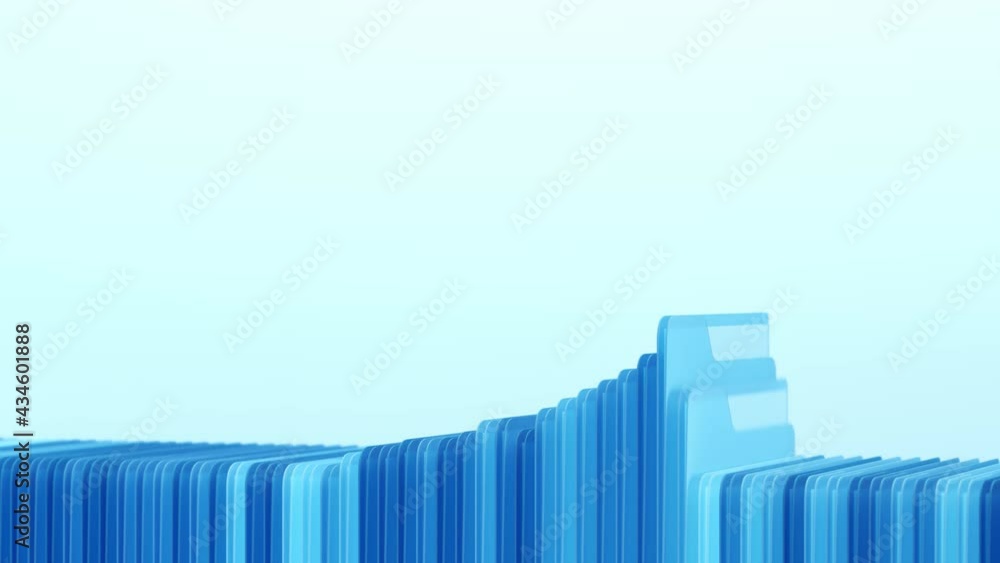 Aufkleber search in a row of a large number of folders. the concept of storing a huge amount of data and their