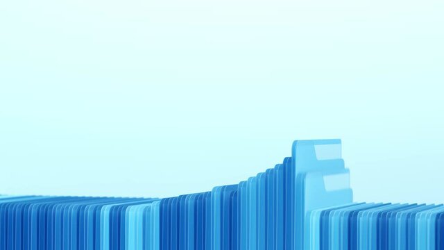 Search in a row of a large number of folders. The concept of storing a huge amount of data and their systematization. High quality 4k footage
