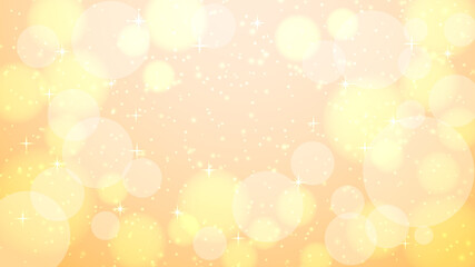 Beautiful festive background of champagne color. The background size is 2560 by 1440 pixels. Vector design with lens flares, fireflies and stars for postcards, banners, posters, stickers, covers, etc.