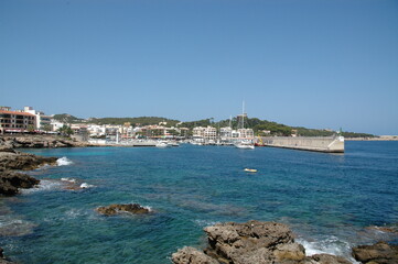 Fototapeta na wymiar View of Rala Ratjada with the port; Mallorca; Balearic Islands