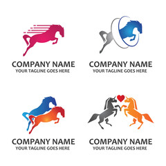 simple horse icon vector logo free