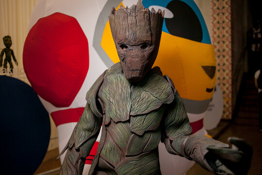 Kiev, Ukraine - May 20, 2018: Comic Con, an annual festival of geek culture in Kiev, Ukraine. Cosplayers in costumes. People in costumes of characters in the Marvel, DC Universe, computer games