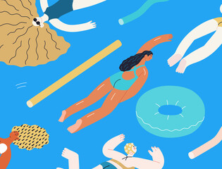 Beach resort activities, modern flat vector illustration