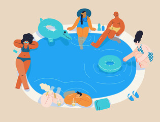 Beach resort activities, modern flat vector illustration