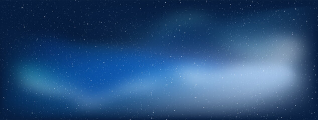 Fototapeta na wymiar Beautiful gradient sky at night with countless star-covered clouds shining in infinite sky, Cosmic nebula night, Infinite space milky way galaxy, Star cosmic background. Vector illustration.