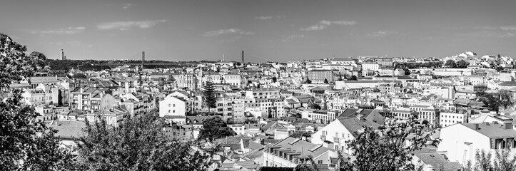 Panoramic view of the old town of Lisbon, Portugal