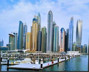 Fototapeta na wymiar fragment of the architectural landscape of the city of Dubai