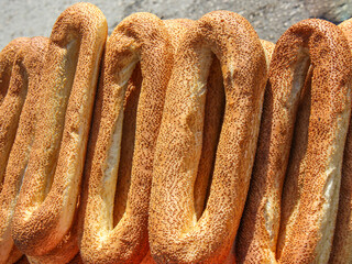 Traditional arab bread with seseme seeds
