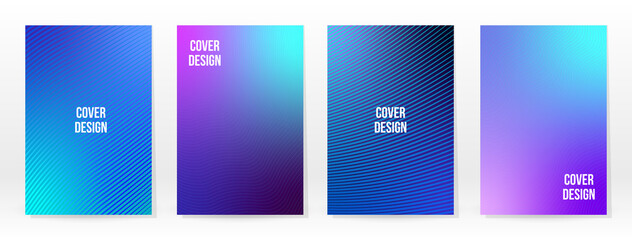 Minimal Poster. Pastel Soft. Blue Gradient Set.