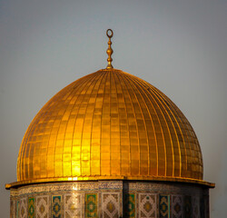 Al Aqsa Dome of the Rock Mosque , late afternoon, East Jerusalem, Palestine
