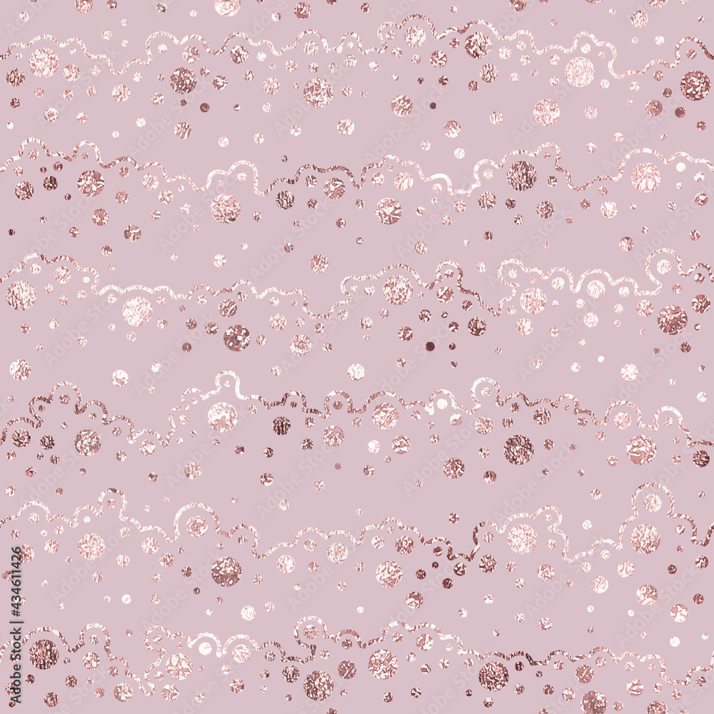 Poster elegant seamless pattern. delicate background. pink texture with effect metallic foil. repeating pat