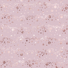 Elegant seamless pattern. Delicate background. Pink texture with effect metallic foil.  Repeating pattern rose gold. modern stylish background. Repeated abstract design prints. Vector illustration