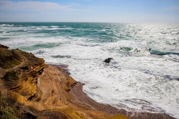 La plage des falaises au Cap d'Agde