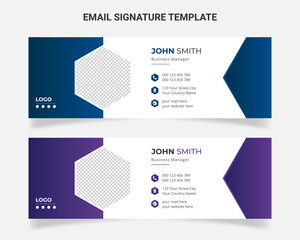 Email signature. Modern and minimalist Corporate mail, Personal business web  vector layout Template design.