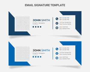Email signature. Modern and minimalist Corporate mail, Personal business web  vector layout Template design.