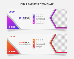 Email signature. Modern and minimalist Corporate mail, Personal business web  vector layout Template design.