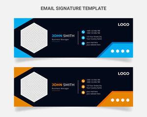 Email signature. Modern and minimalist Corporate mail, Personal business web  vector layout Template design.