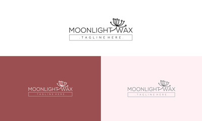 Moonlight Wax Hand Drawn, line art logo Design, vector, symbol icon design illustration