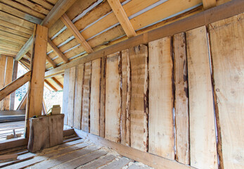 new house construction, wood or wooden beams