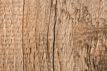 Old wooden wall with cracks. View close up