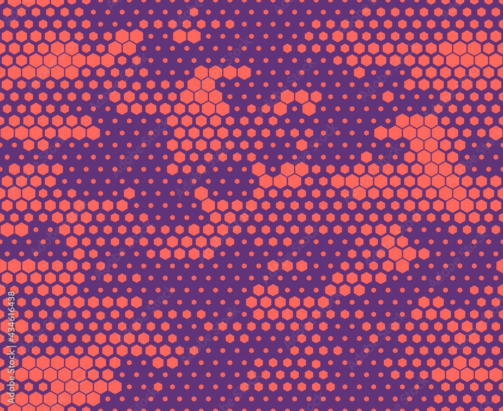 Aufkleber camouflage seamless pattern from hexagonal elements. abstract camo digital.print on fabric and cloth