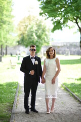Beautiful wedding couple, Luxury married wedding couple, bride and groom posing in old city