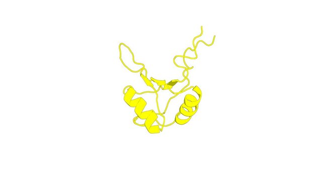 360&ordm; 3D rendering of a biological molecule. Solution structure of the RRM domain of TRNA selenocysteine associated protein