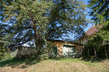 Copsa Mare Fortified Church,, Romania, Transylvania, September 2020 , old  wooden gate