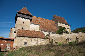 Fototapeta na wymiar Copsa Mare Fortified Church,, Romania, Transylvania, September 2020