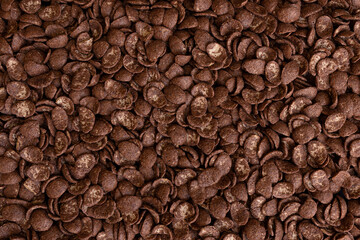 background with chocolate flakes, healthy breakfast concept