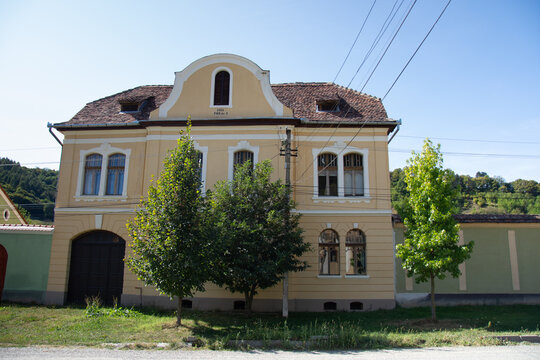 Old building in Copsa Mare, Sibiu county, September 2020,Romania
