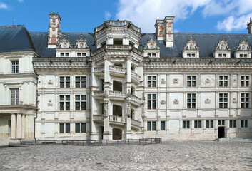 Blois Royal Castle, France. The main spiral staircase, presumably designed by Leonardo da Vinci 