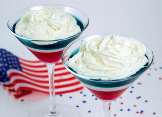 Tricolor Jelly Red White Blue and USA Flag Independence Day Treat