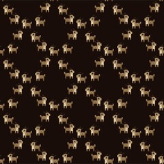 Reindeer pixel art. Merry Christmas. Vector illustration. Seamless pattern.