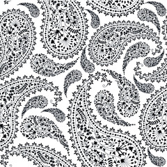black and white seamless Paisly pattern