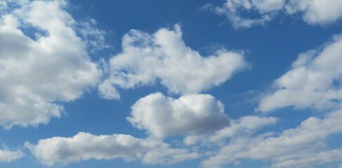 Naklejka na ściany i meble Beautiful clouds on blue sky 