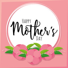 Badge with text and flowers Mother day poster Vector