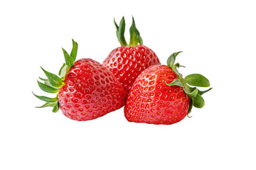 juicy sweet strawberries isolated on white
