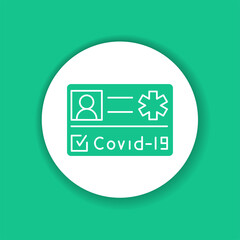 Medical certificate of vaccination covid color glyph icon. Safe travel.