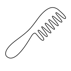 Comb black and white vector illustration for kids coloring page.