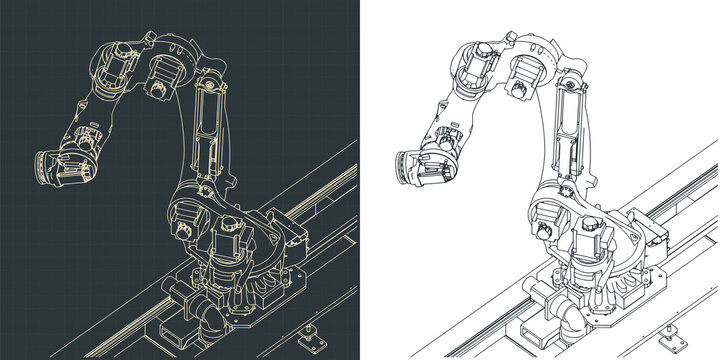 Robotic arm for automated production lines blueprints