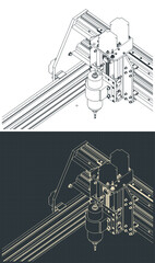 CNC machine for 3D carving isometric drawings