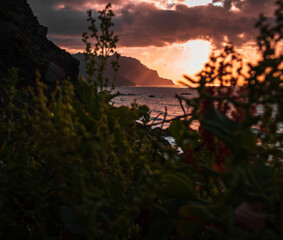 Sunset in tenerife, canary islands