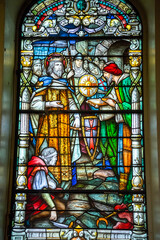 Interior and glasses of Saint Louis Cathedral in New Orleans LA