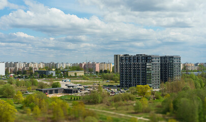 Obraz premium Tondiraba park and Vega residence in Lasnamae, Tallinn.