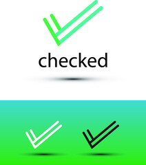 Checkmark logo vector or icon. Tick symbol in green color illustration. Accept okay symbol for approval or checklist design. Choice minimalistic pictogram