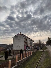 Fototapeta na wymiar Residential blocks in Milas, Bistrita, Romania 2021