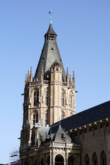 Fototapeta na wymiar historisches Rathaus mit Rathausturm - Historic town hall with town hall tower