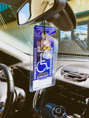 Handicap placard travel guardian angel car interior