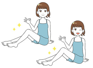 脱毛　オッケーサイン　女性